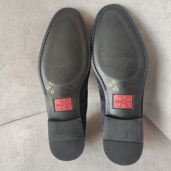 Section X dress loafers 10.5 navy blue suede Saint venetian bit buckle new $130 main image 14